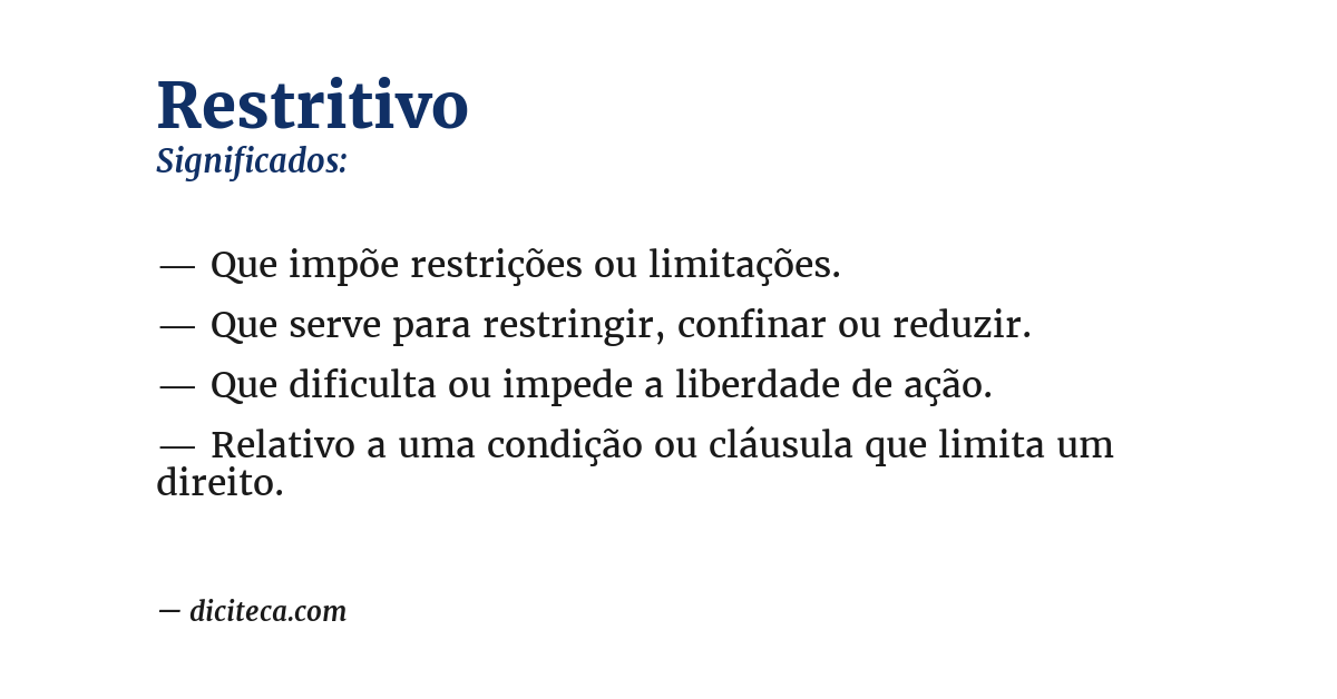 Significado de restritivo