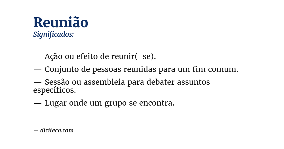 Significado de reunião