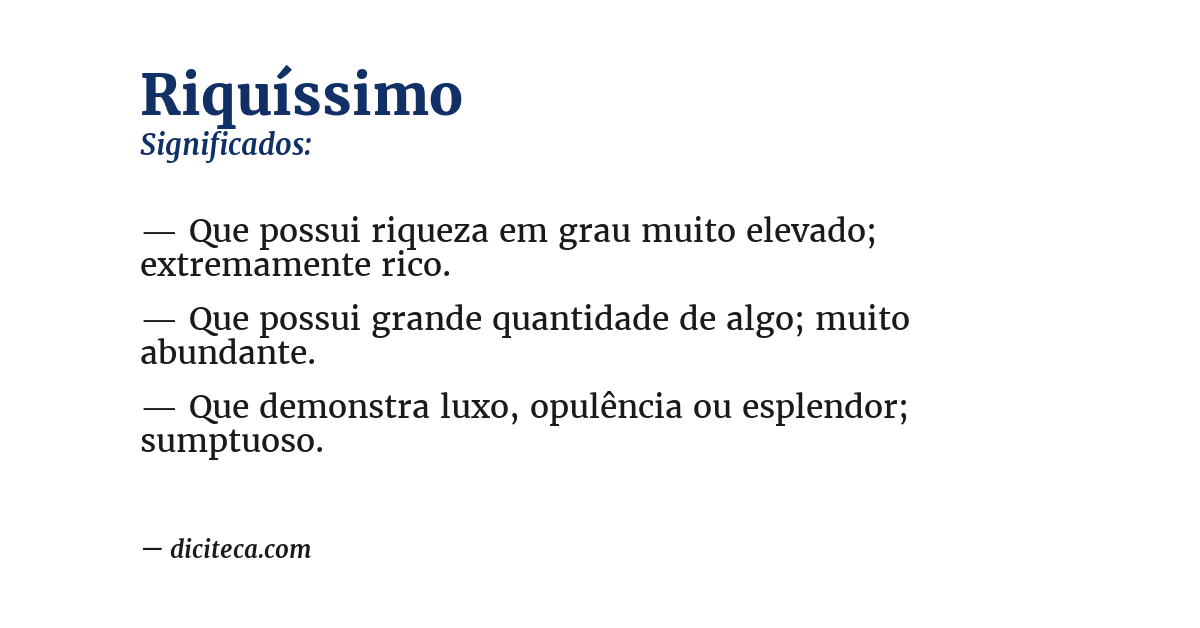 Significado de riquíssimo