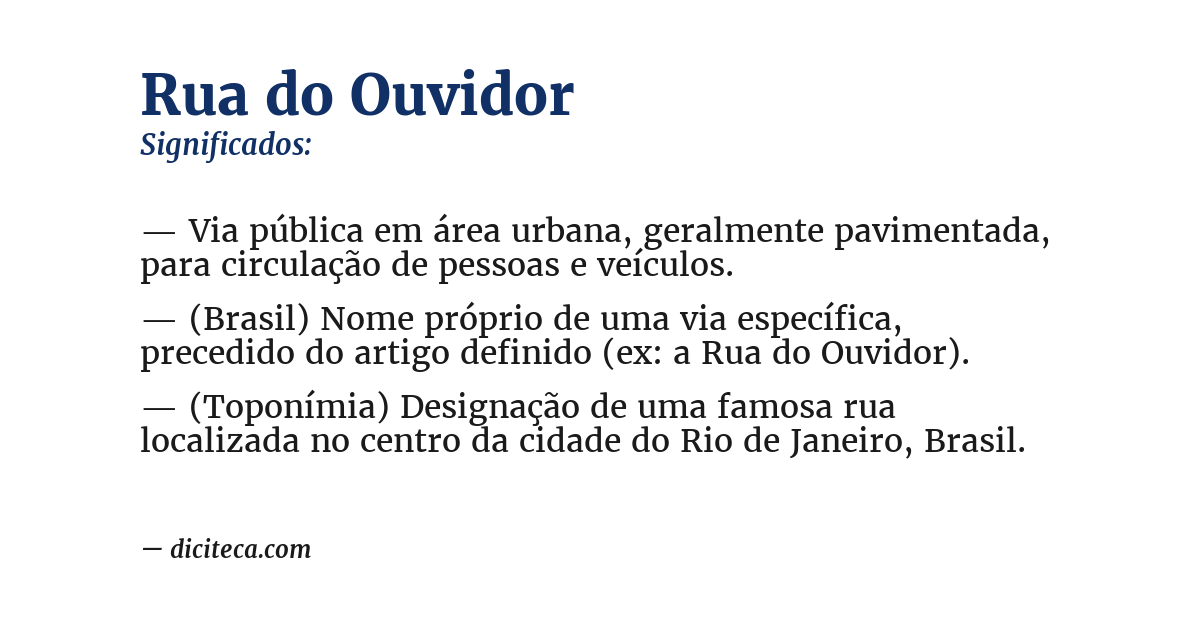 Significado de rua do ouvidor