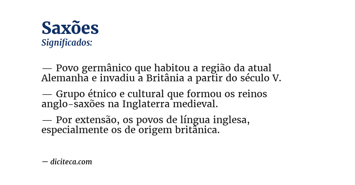 Significado de saxões
