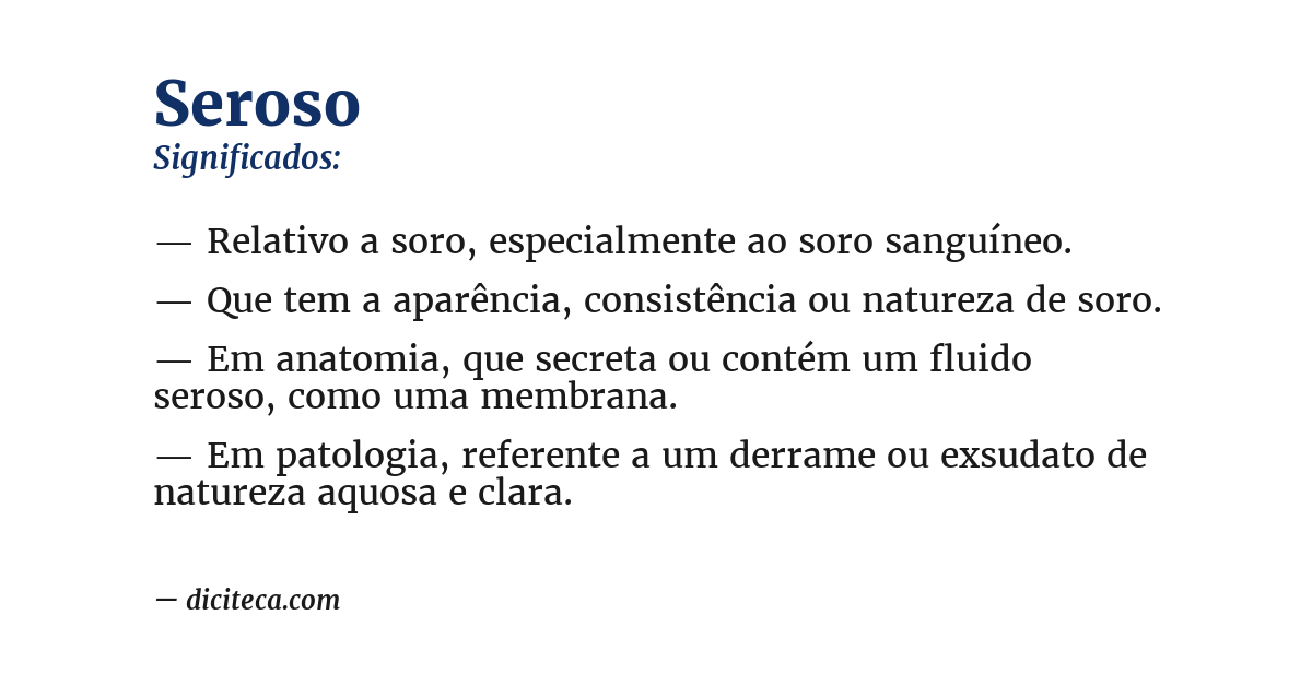 Significado de seroso