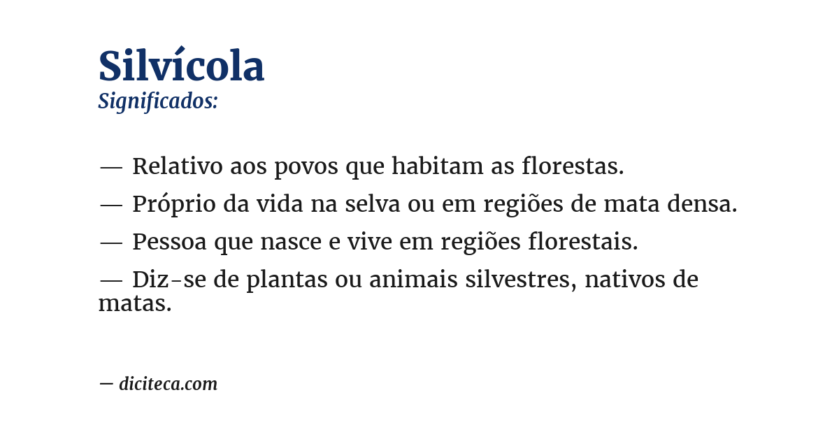 Significado de silvícola