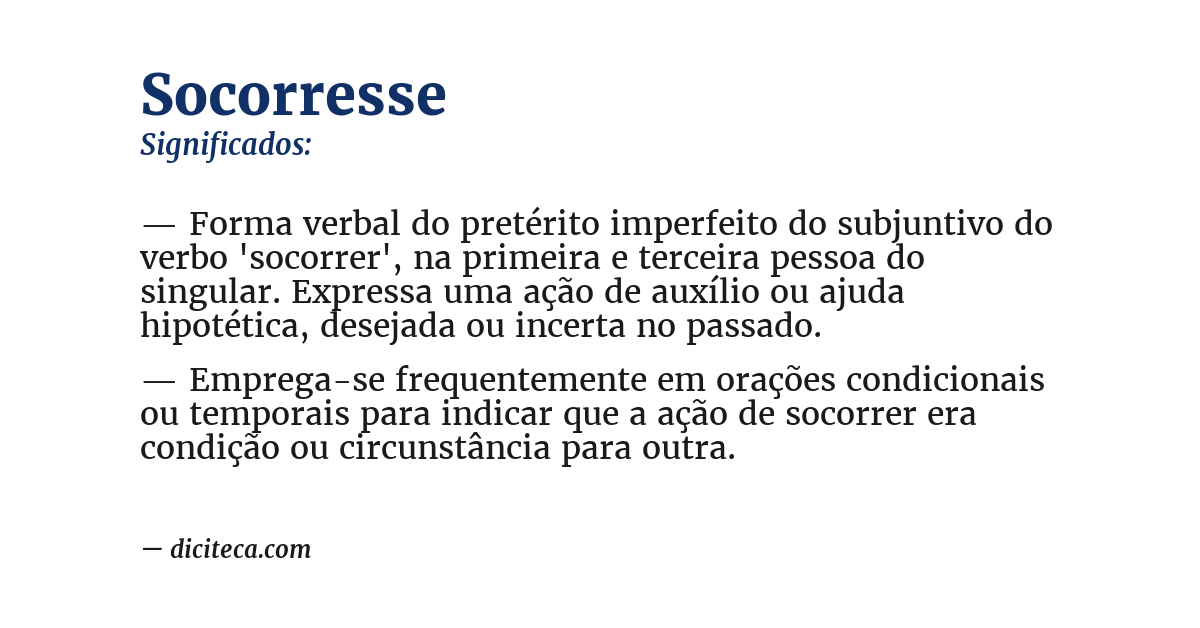 Significado de socorresse