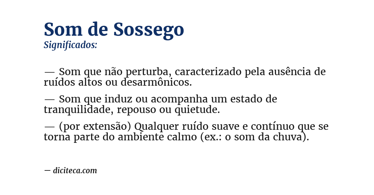 Significado de som de sossego