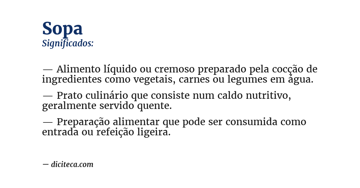 Significado de sopa