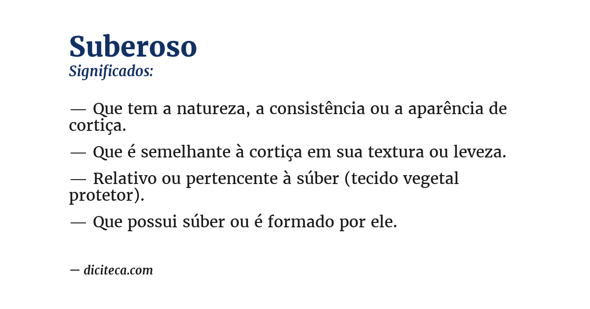 Significado de suberoso