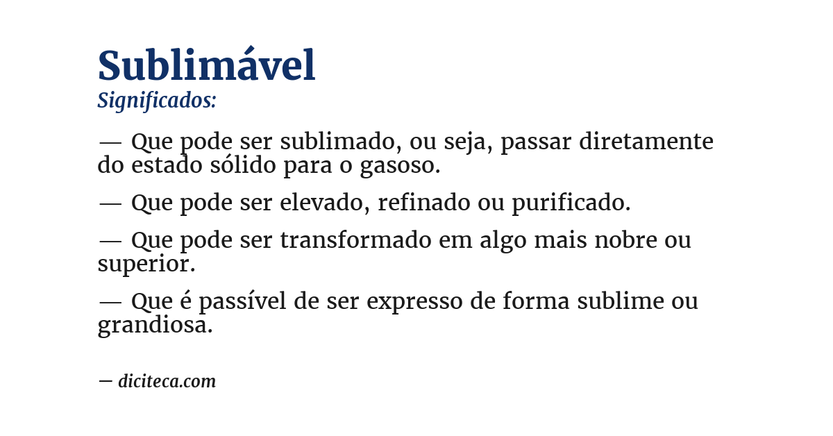 Significado de sublimável