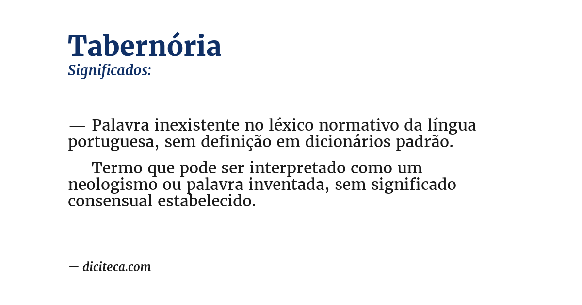 Significado de tabernória