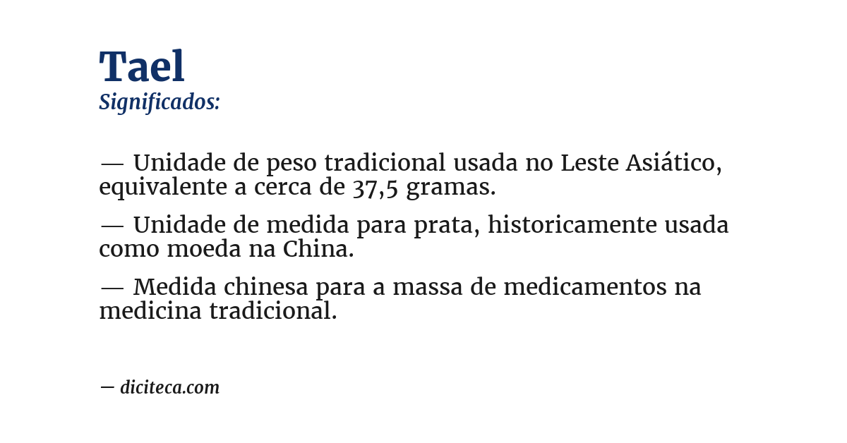 Significado de tael