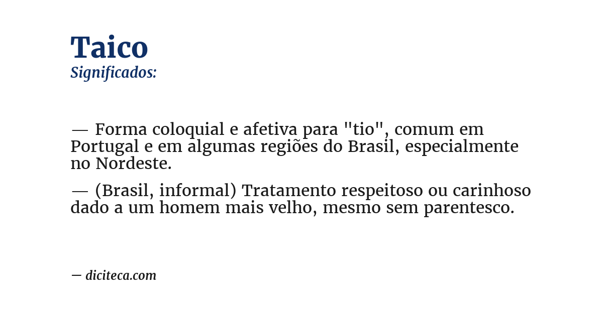 Significado de taico