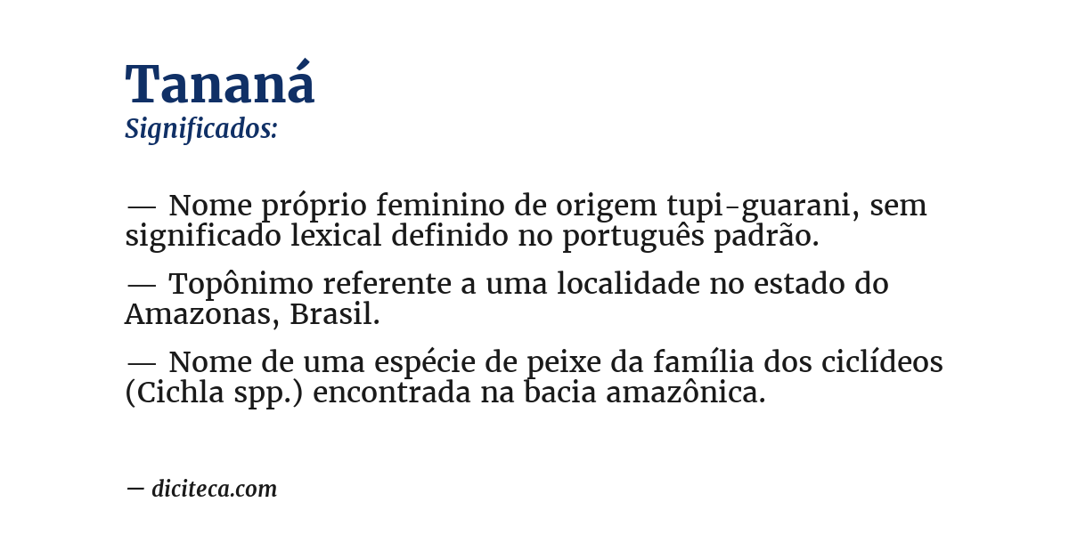 Significado de tananá