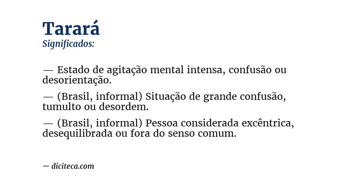 Significado de tarará