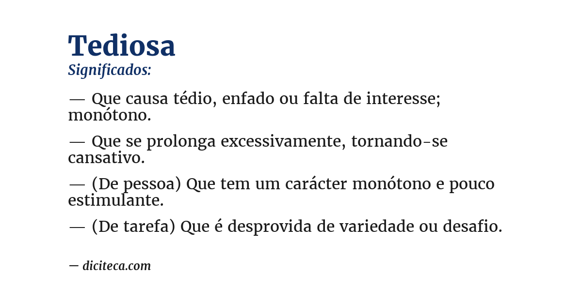 Significado de tediosa