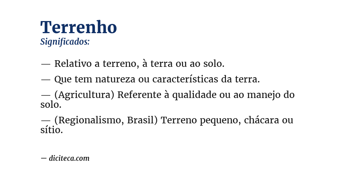 Significado de terrenho