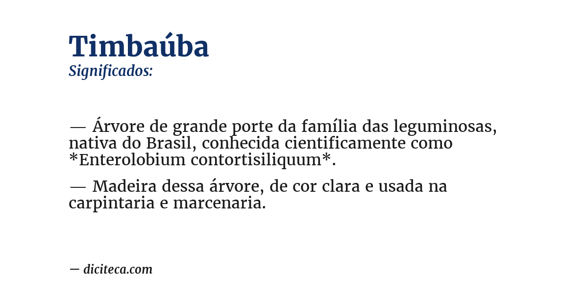 Significado de timbaúba