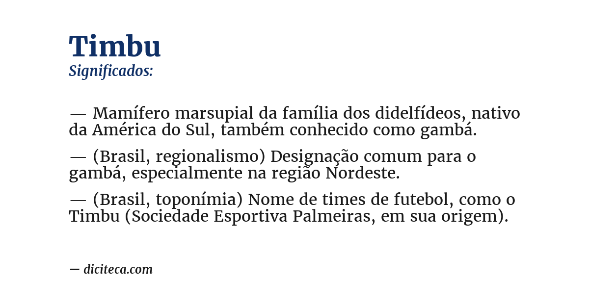 Significado de timbu