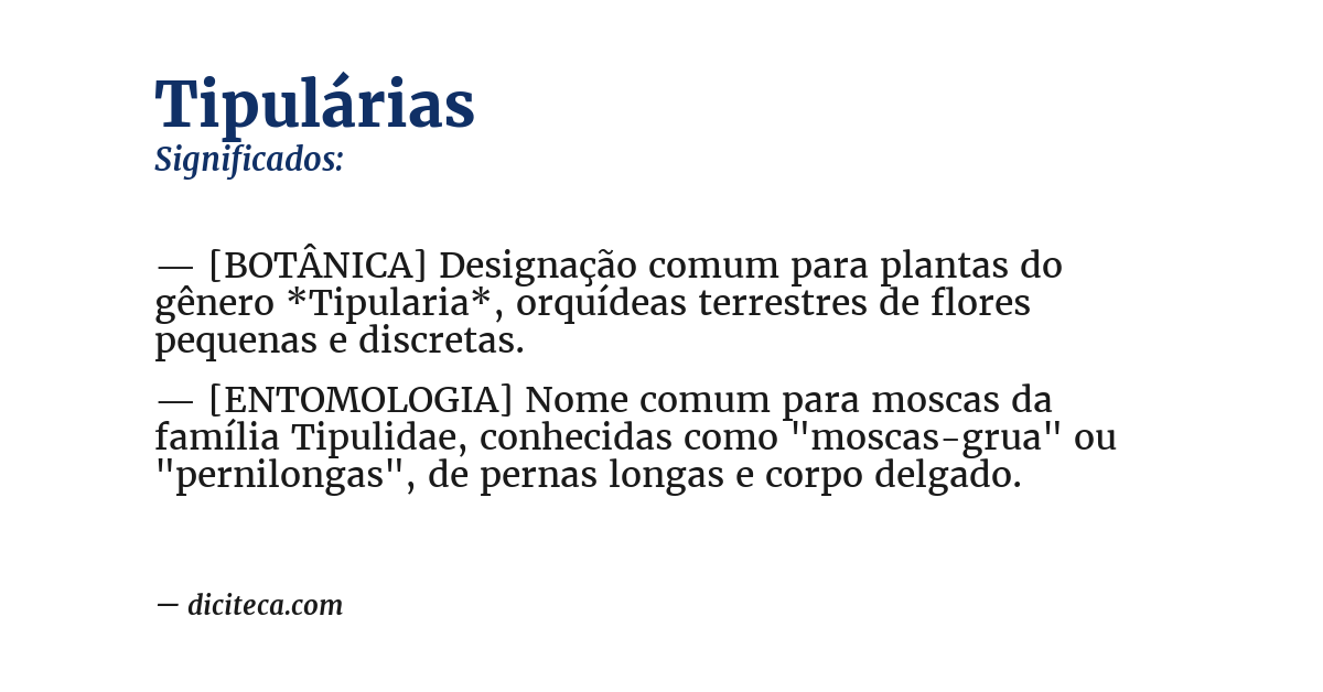Significado de tipulárias