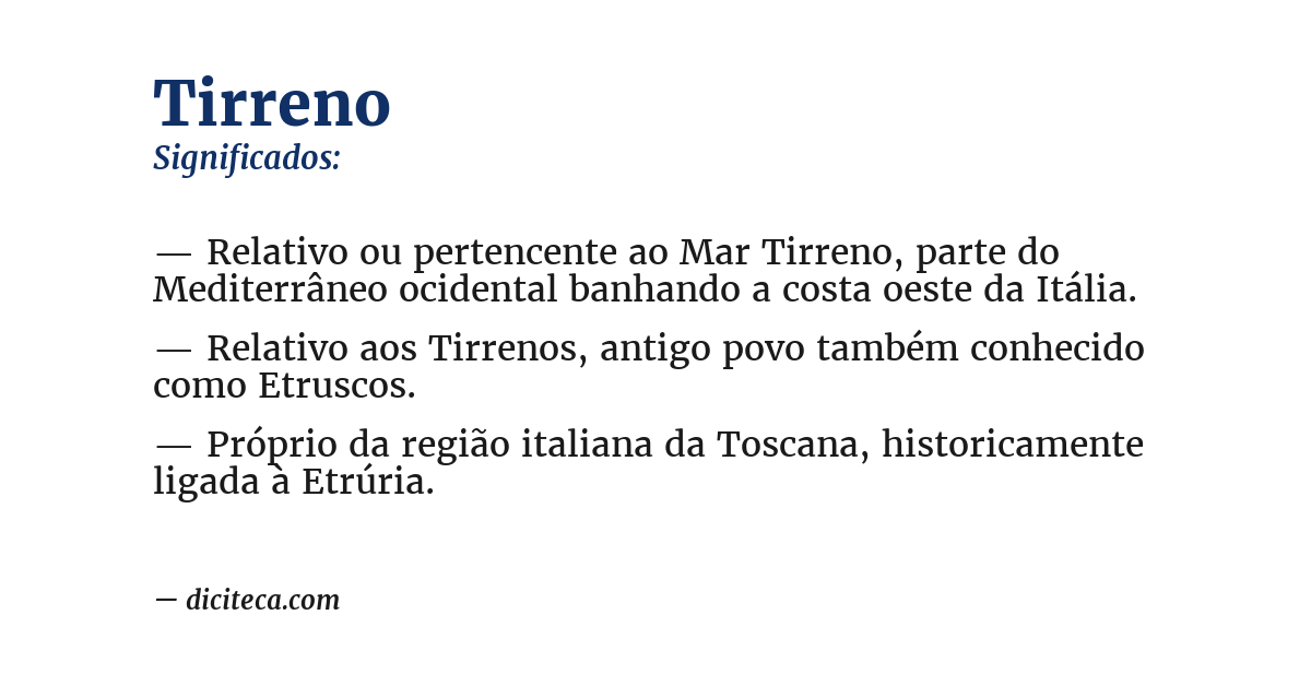 Significado de tirreno