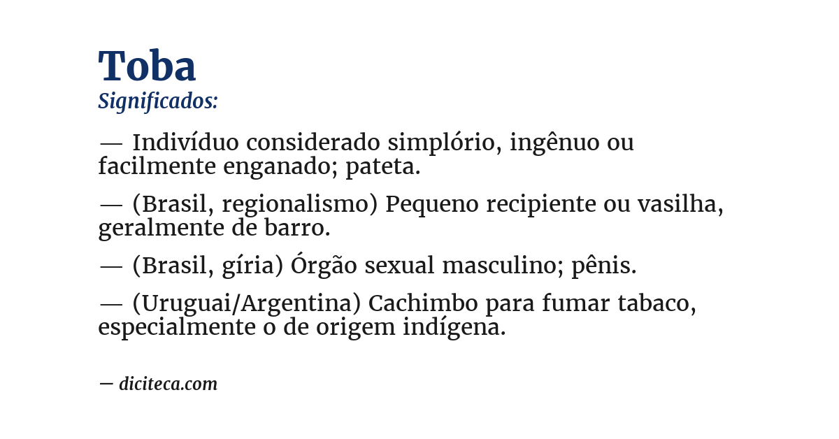 Significado de toba