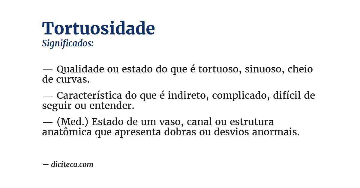 Significado de tortuosidade