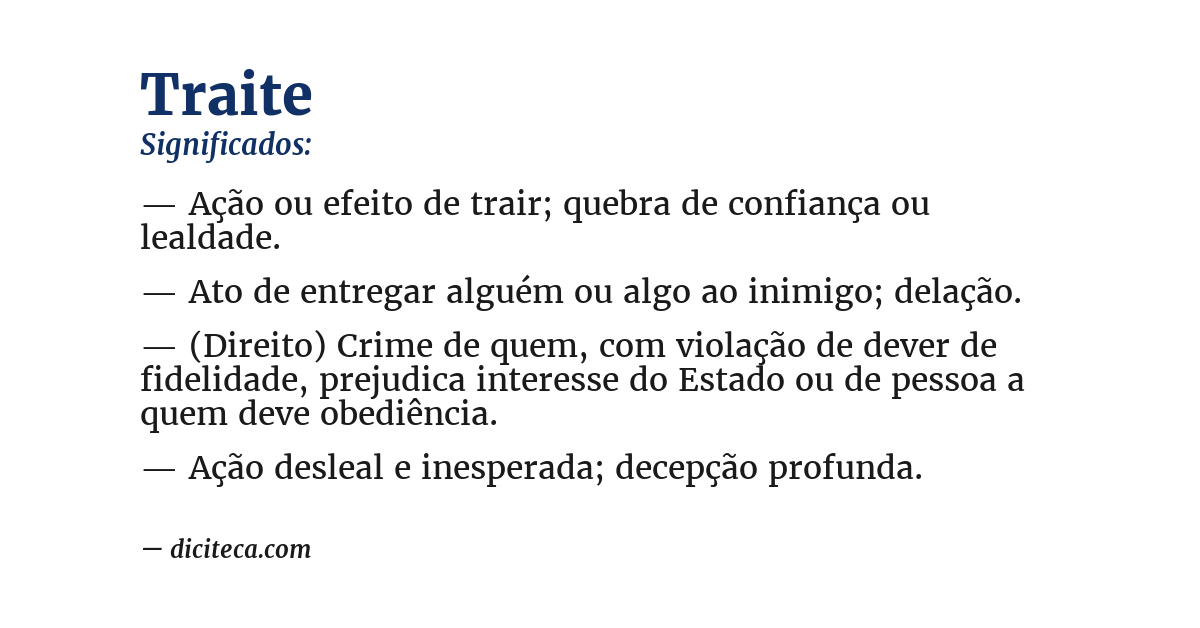 Significado de traite