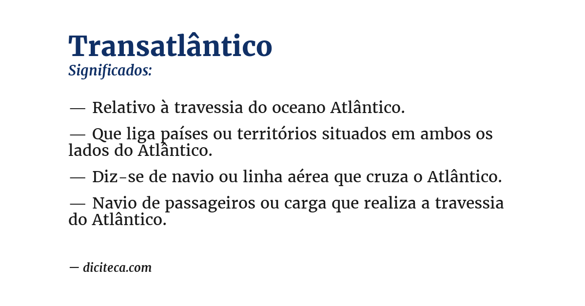 Significado de transatlântico