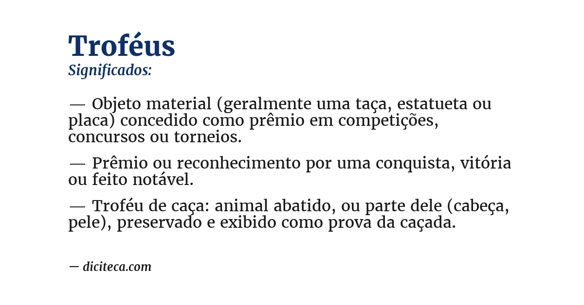 Significado de troféus