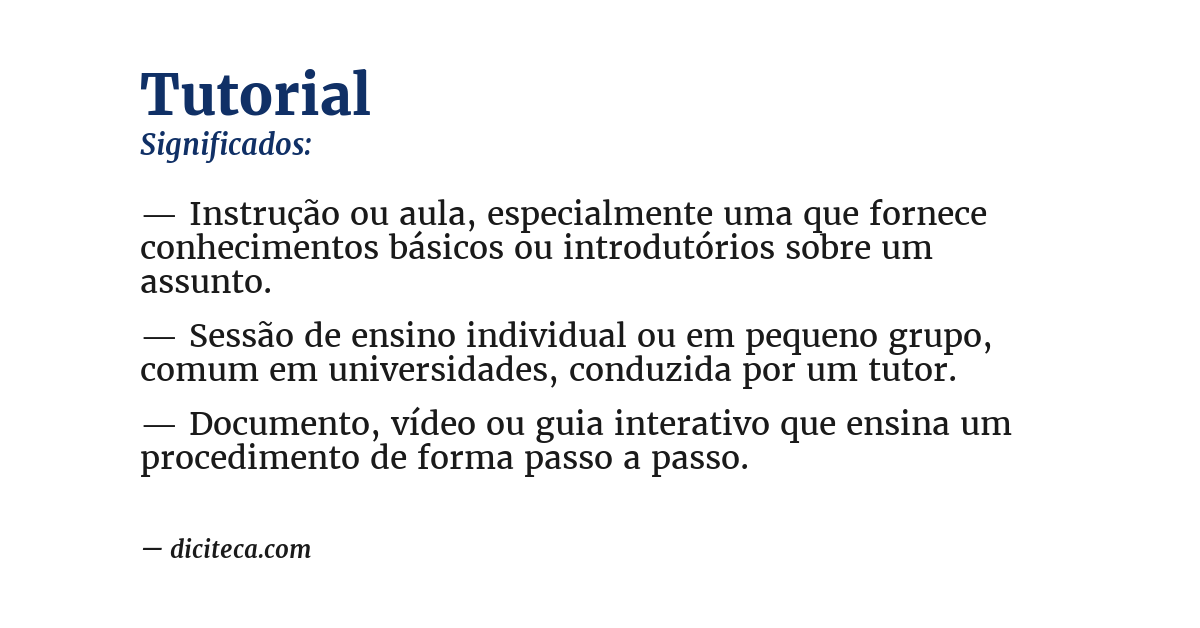 Significado de tutorial