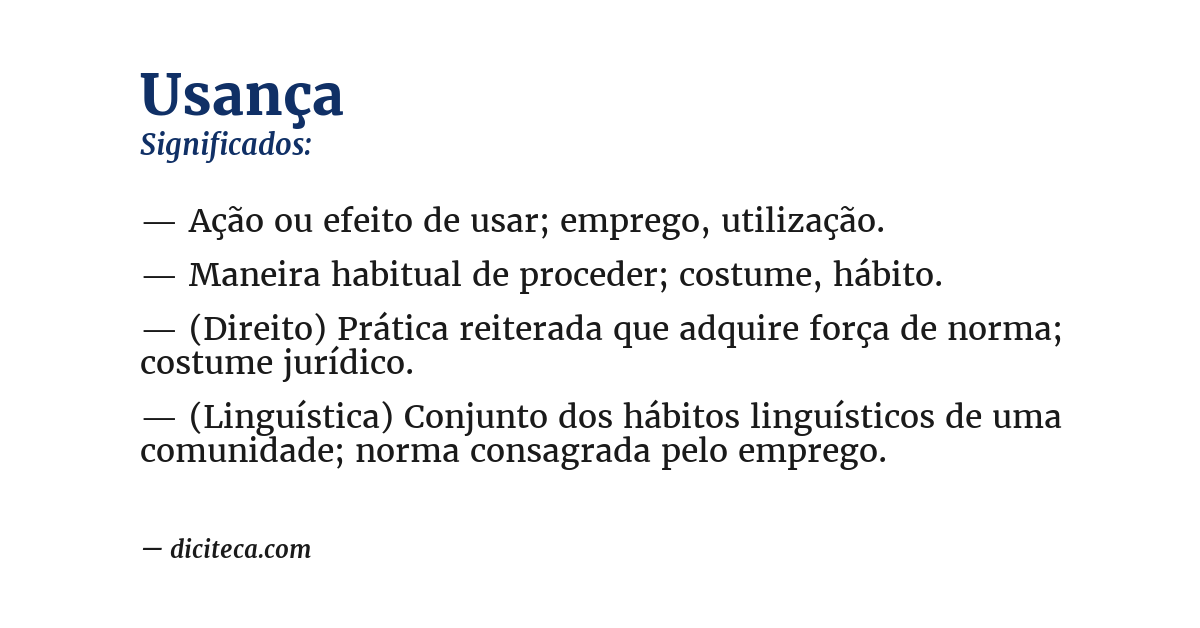 Significado de usança