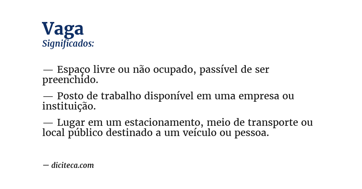 Significado de vaga