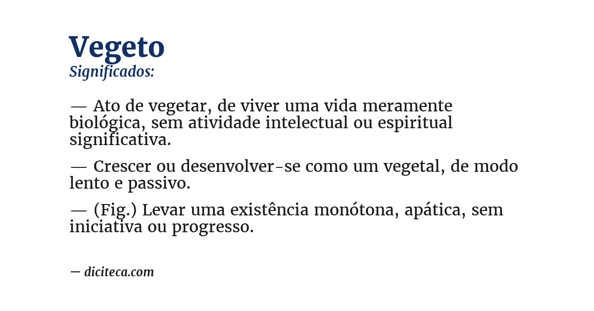 Significado de vegeto