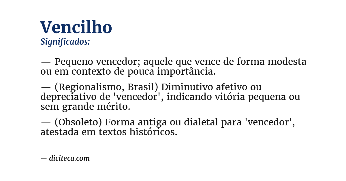 Significado de vencilho