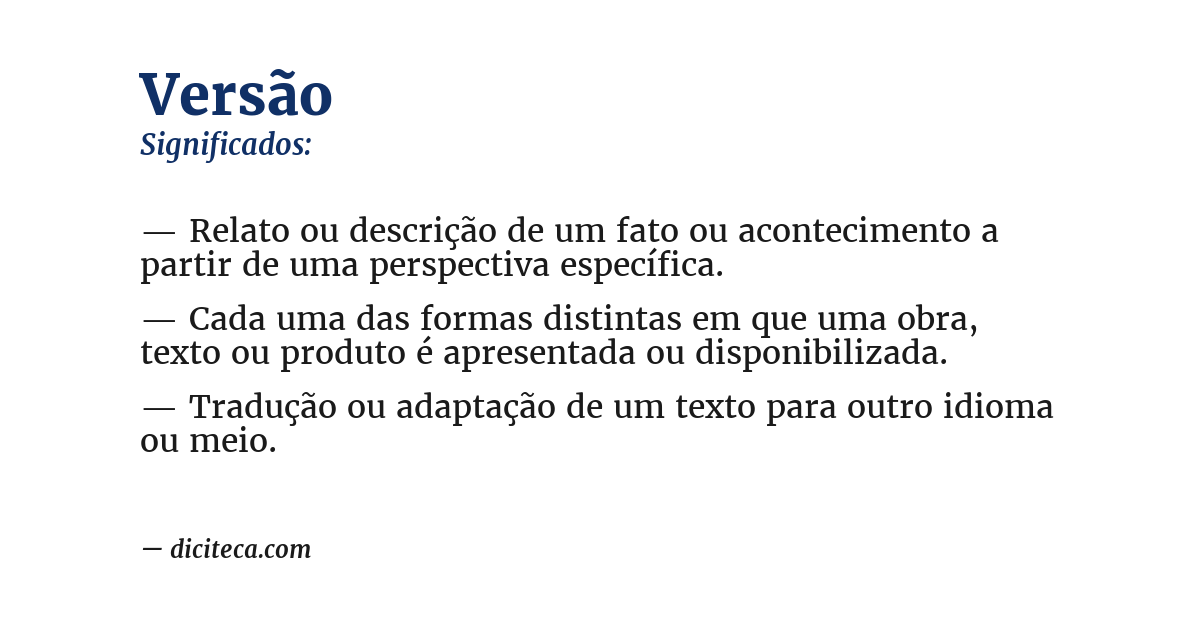 Significado de versão
