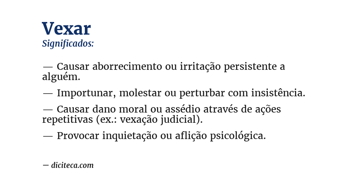 Significado de vexar