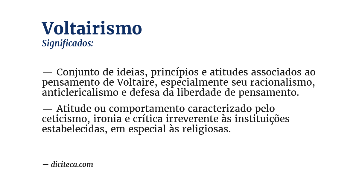 Significado de voltairismo