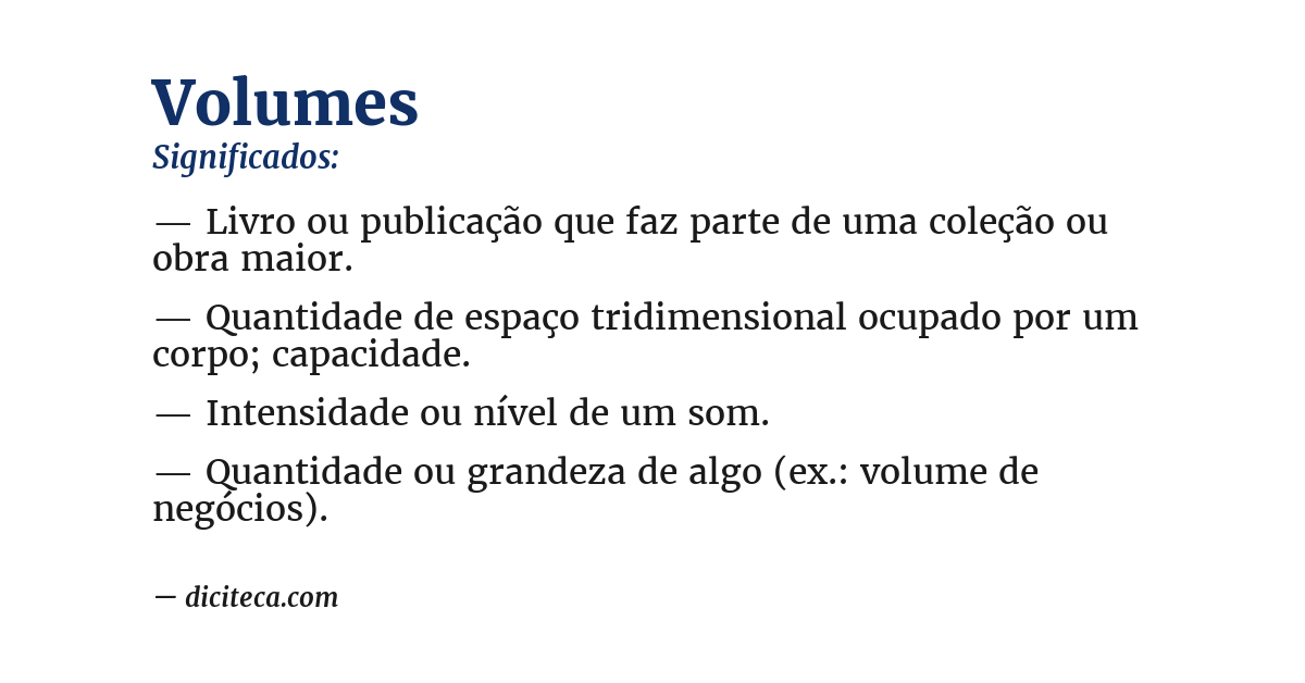 Significado de volumes