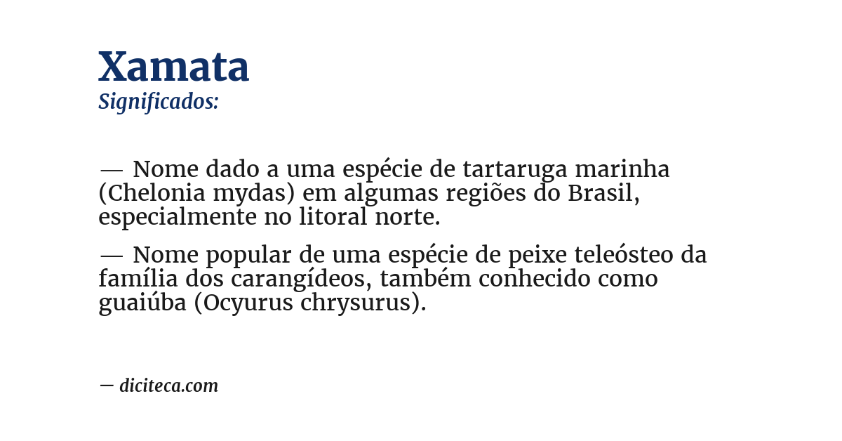 Significado de xamata