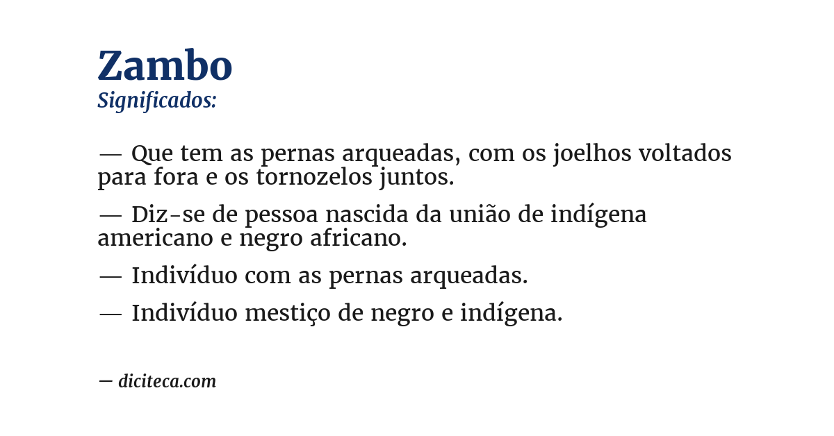 Significado de zambo