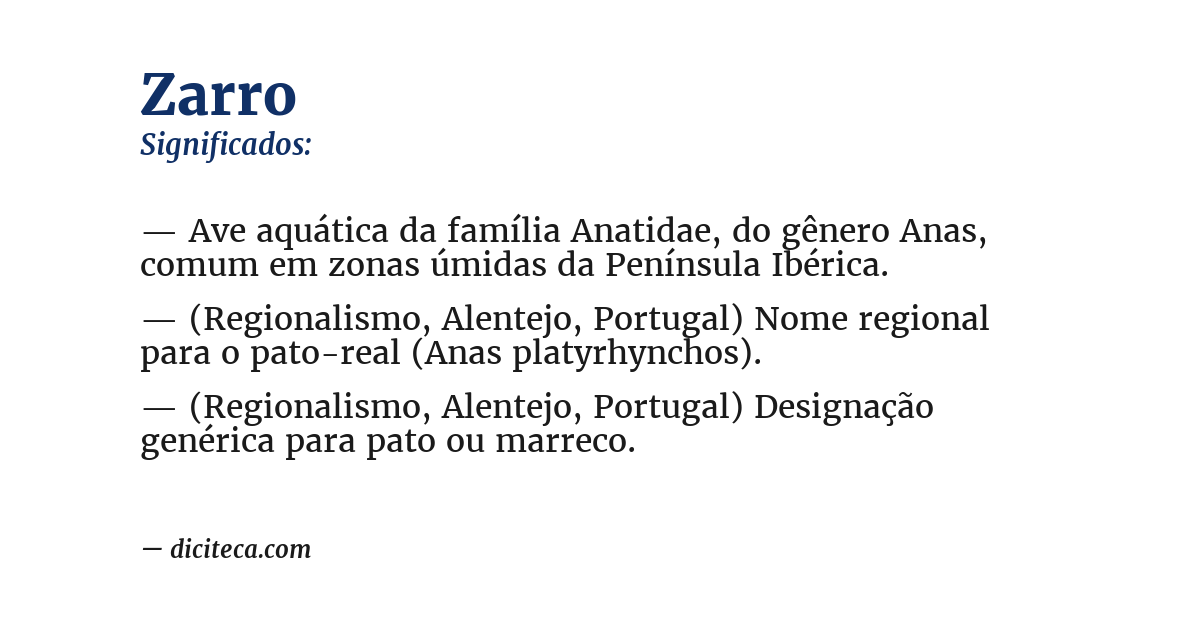 Significado de zarro