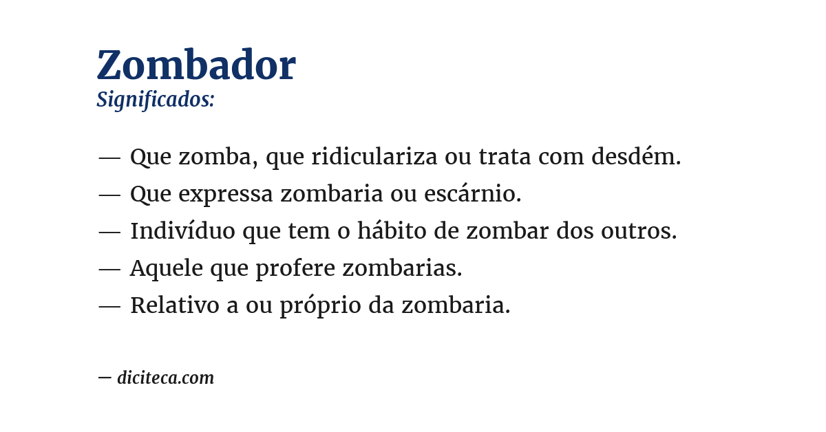 Significado de zombador