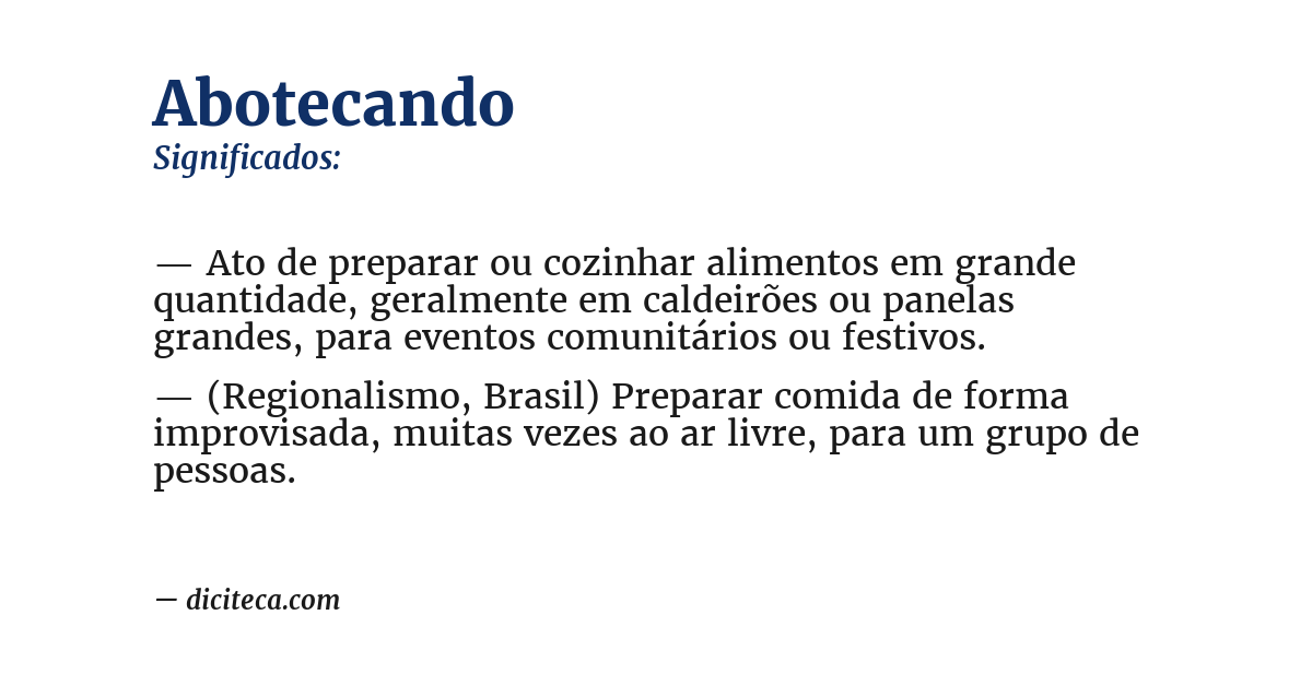Significado de abotecando