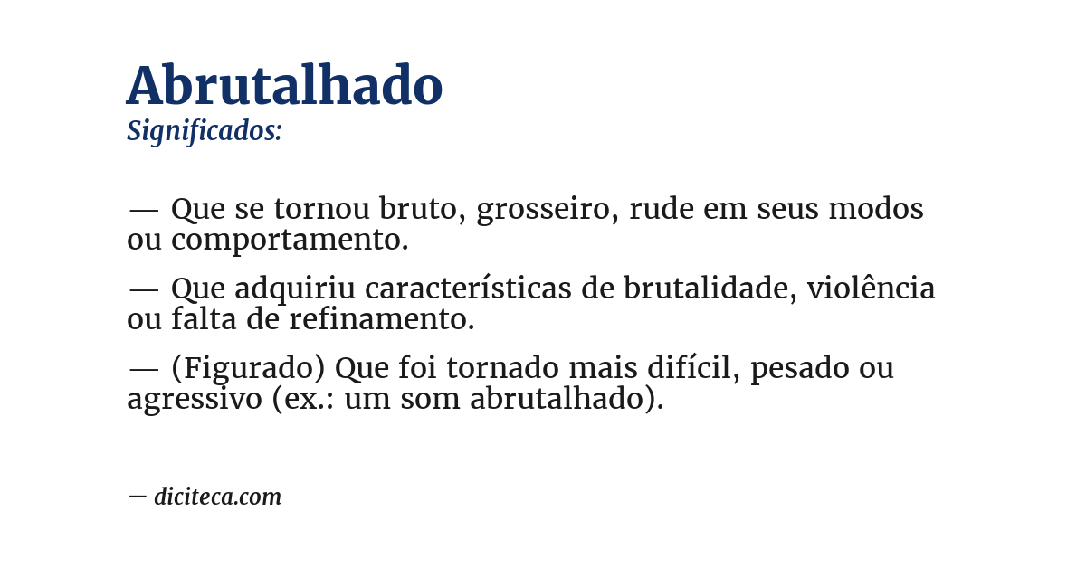 Significado de abrutalhado