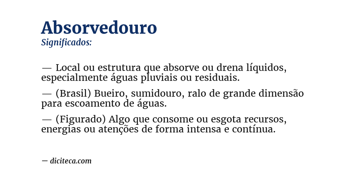 Significado de absorvedouro