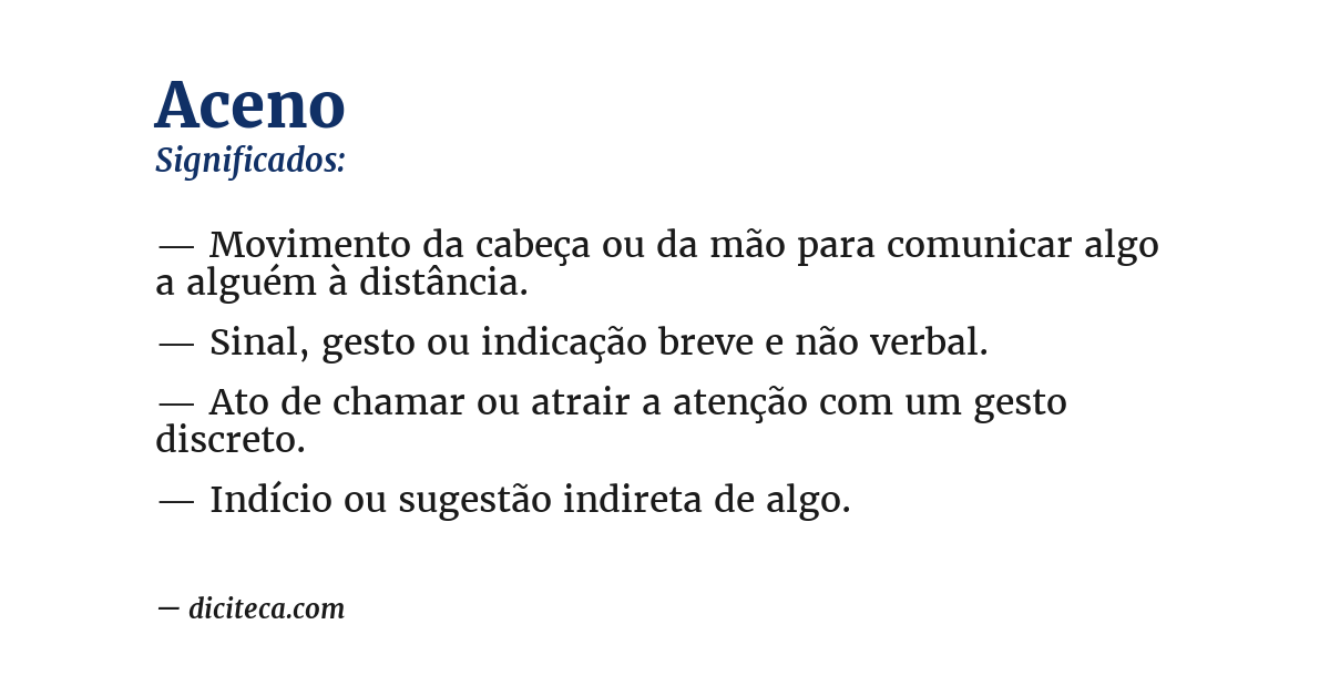 Significado de aceno