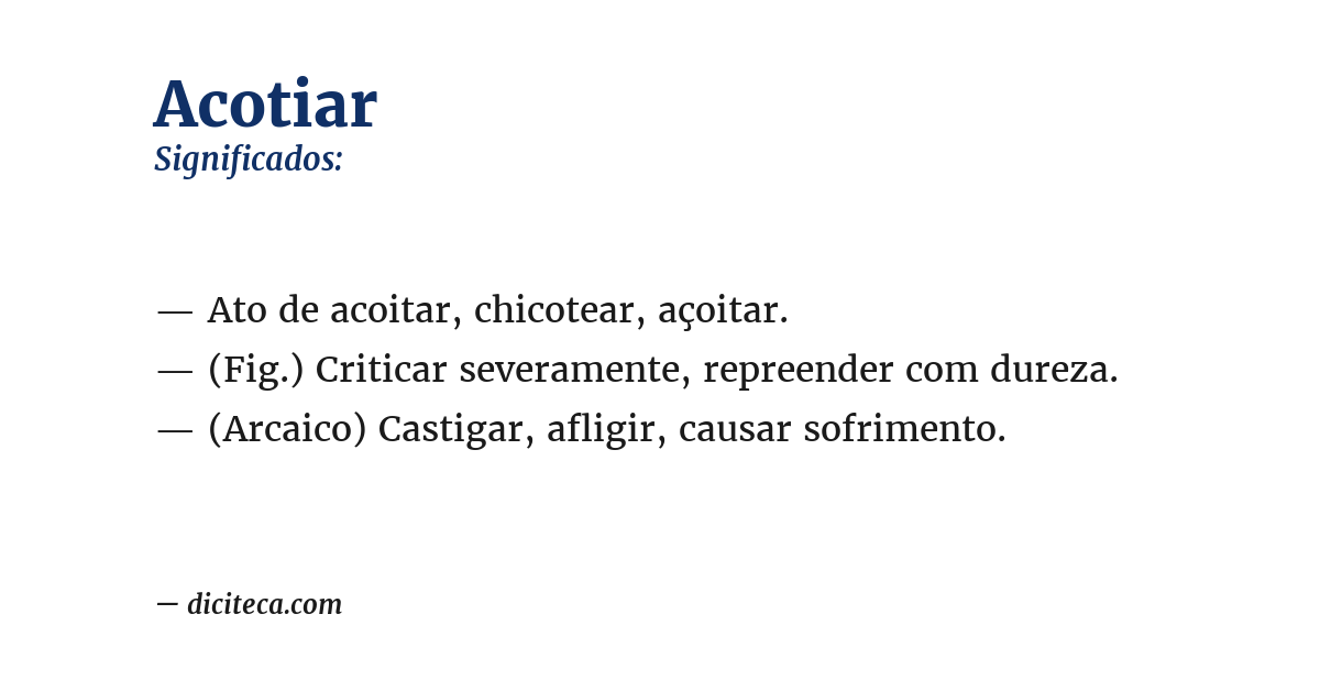 Significado de acotiar