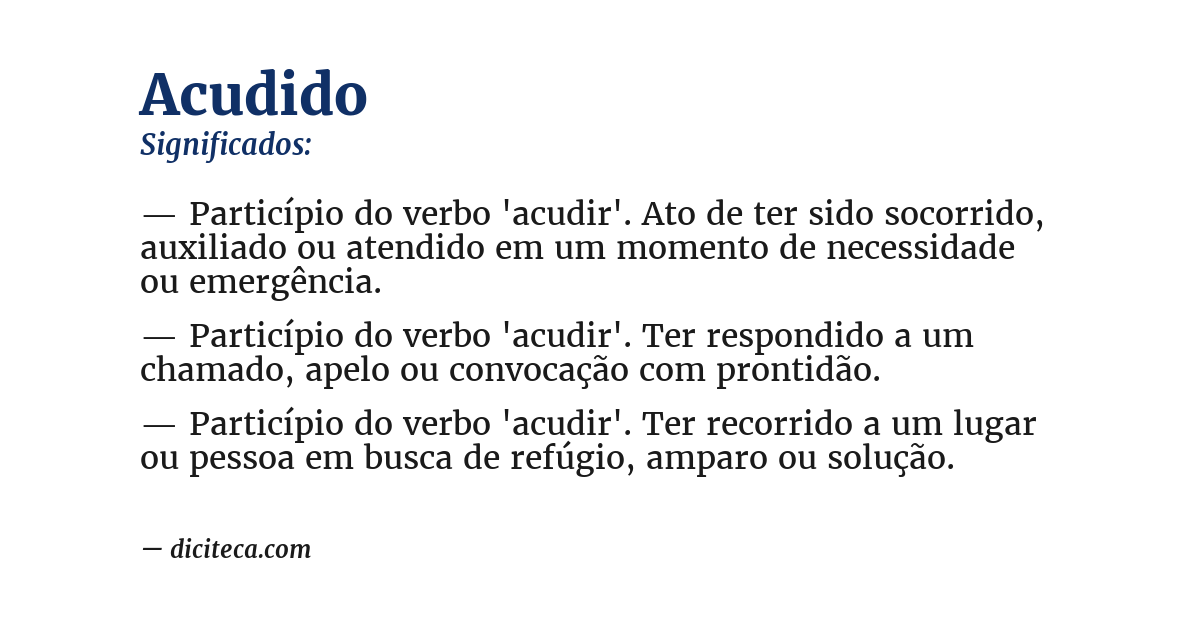 Significado de acudido