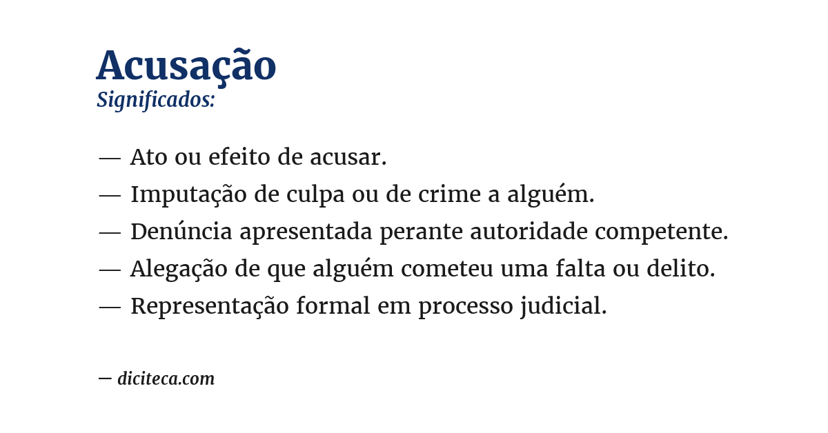 Significado de acusação