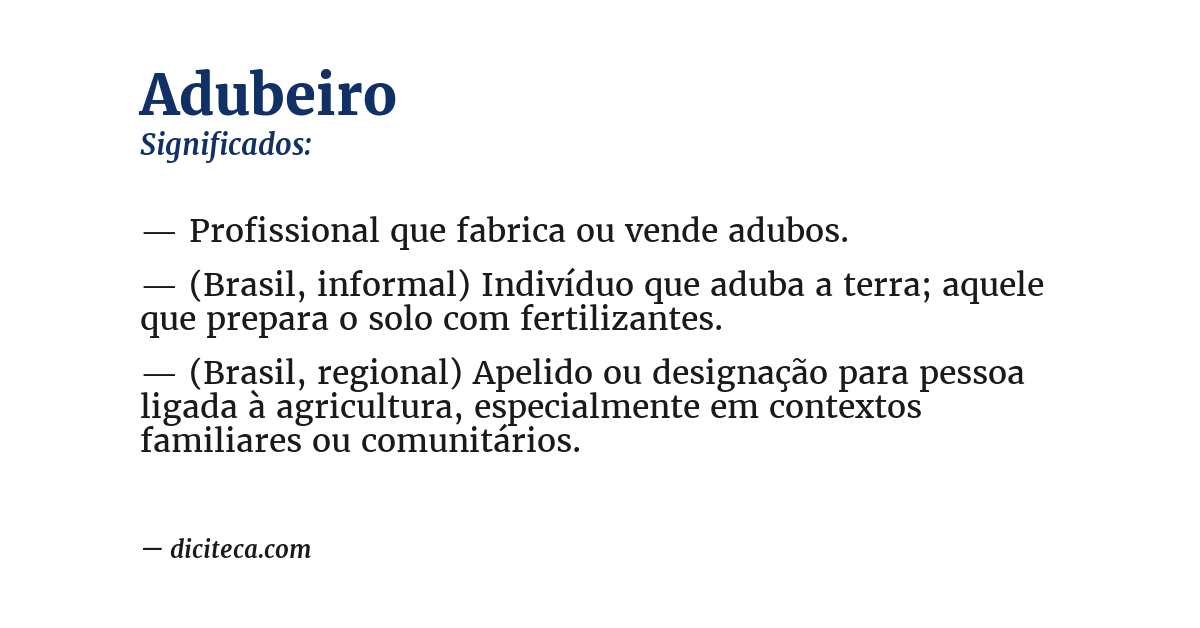 Significado de adubeiro