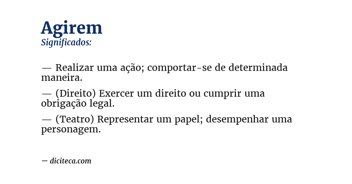 Significado de agirem